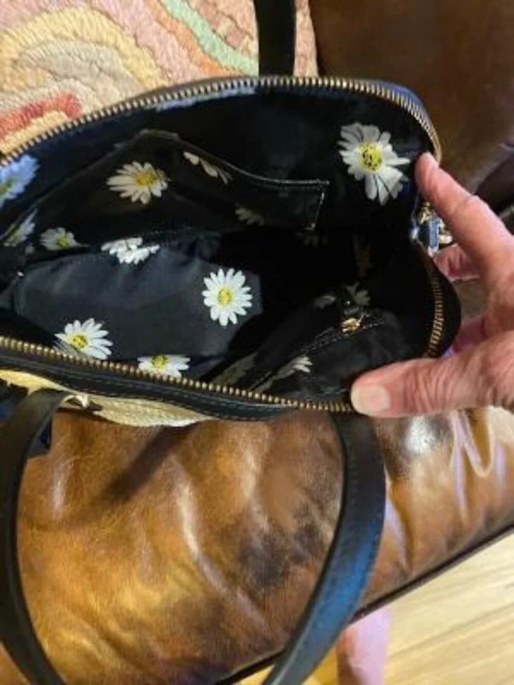 Kate Spade purse; Black and very pale yellow